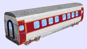 modern rail passenger wagon 3D