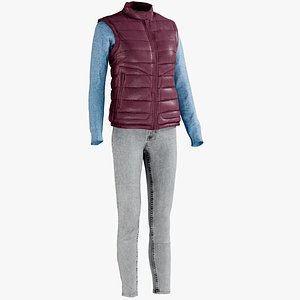 3D realistic women s jeans