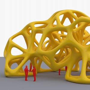 Landscape Sci-Fi Skeletal Pavilion