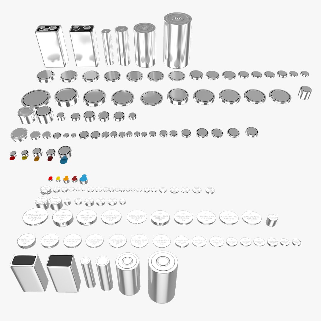 All Types Of Batteries Model TurboSquid 2083338