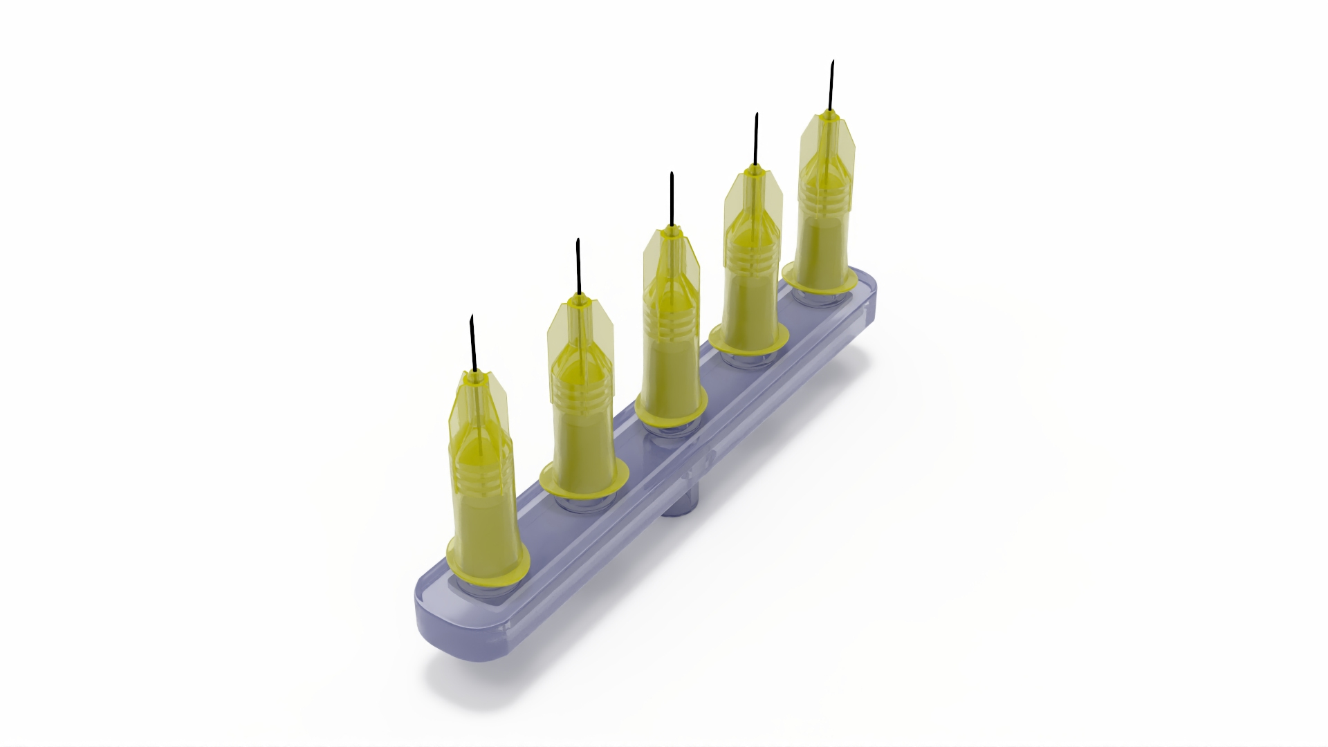 3D Multi Injector 5 Needles Straight Yellow - TurboSquid 2247465