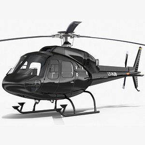 3D Helicopter Eurocopter AS355 Rigged for Cinema 4D