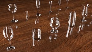 Set of glasses 3D model