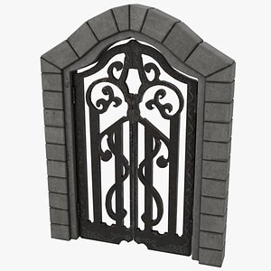 3D model Medieval Door Gate Ornate Design Door 3D Model