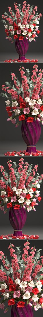 Bouquet Spring Flowers Tulips 3D Model - TurboSquid 1285528