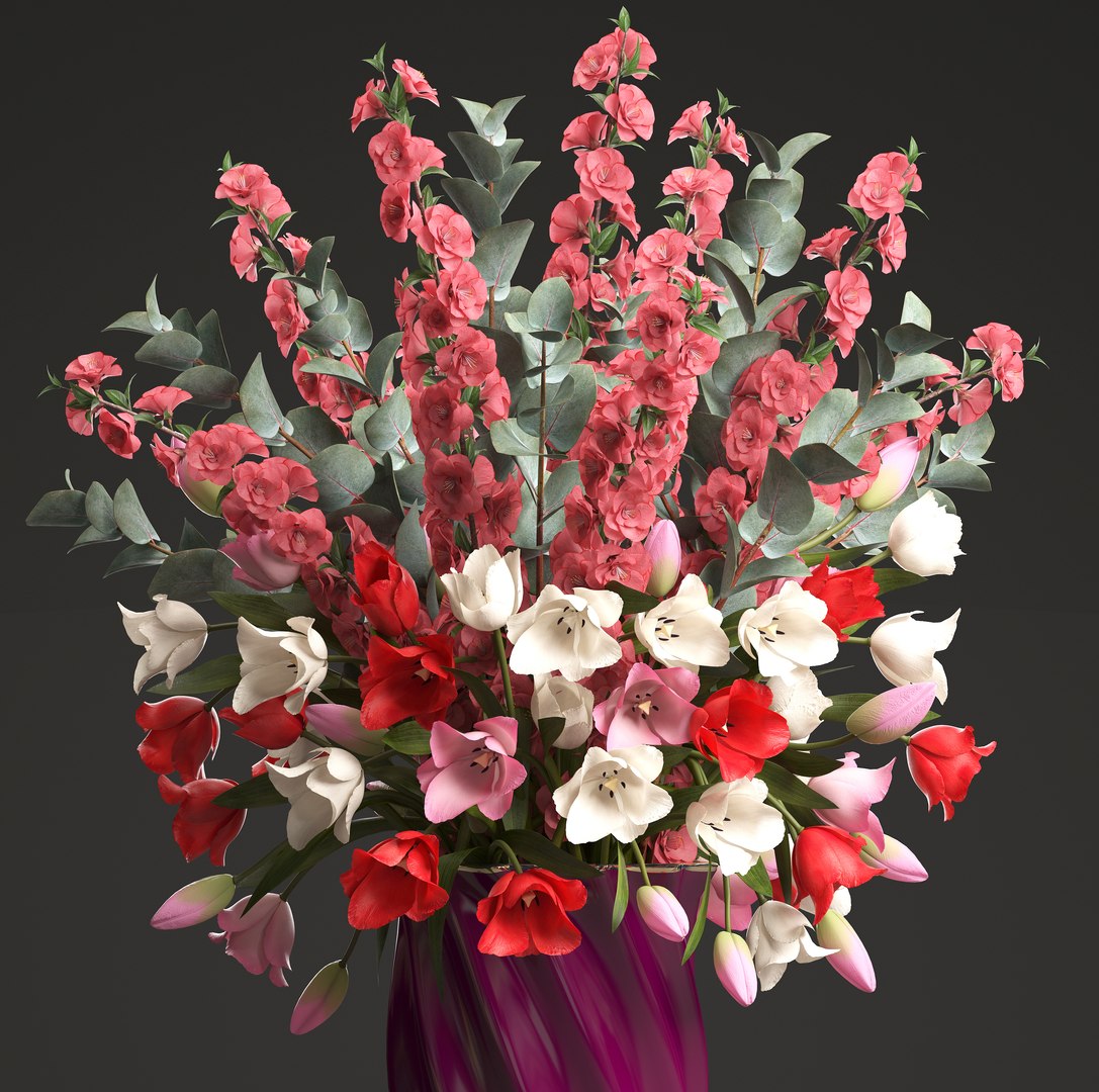 Bouquet Spring Flowers Tulips 3D Model - TurboSquid 1285528