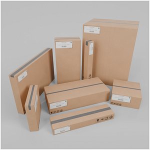 Long and Narrow Box Set - Rigged and Customizable
