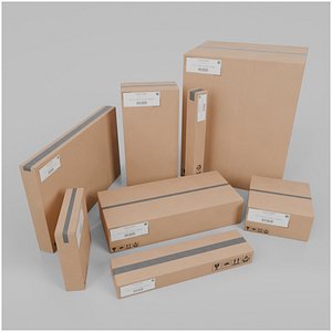 Long and Narrow Box Set - Rigged and Customizable
