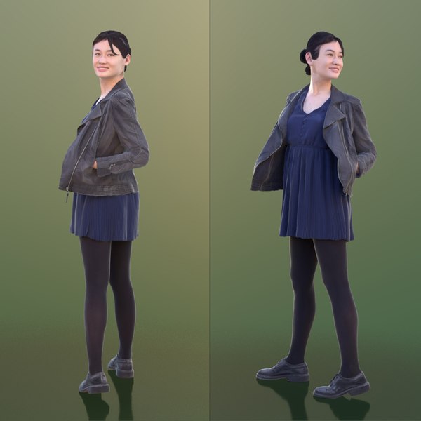 3D model woman young turning