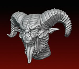 Demon head 3D print ready