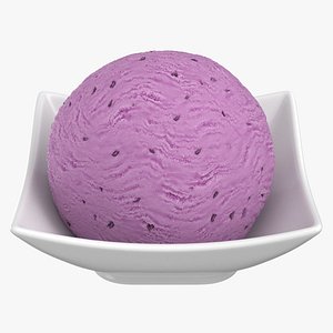 3D Ball Of Ice Cream Blueberry