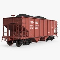 Freight Hopper Railcar Coal Loaded