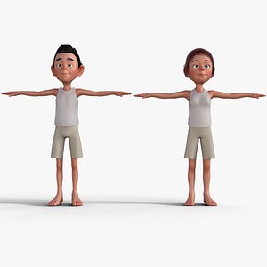 Cartoon Boy and Girl