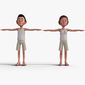 Cartoon Boy and Girl