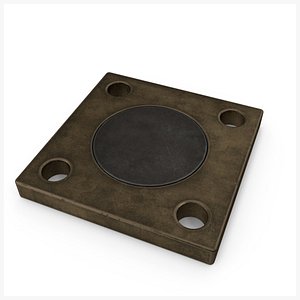 Square Flange SteamPunk PBR 3D model