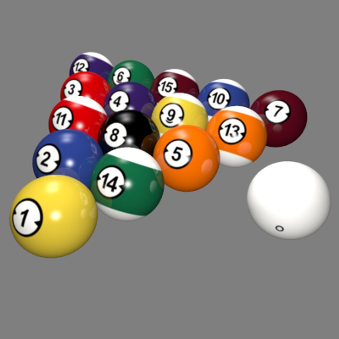 3d Professional Style Billiard Balls Model