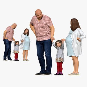 001138 family big bald man girl pregnant woman