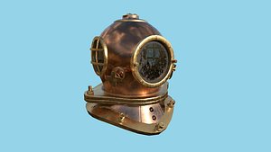 Diving Helmet 01 - Copper Bronze - Character Design Fashion 3D model