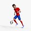 Cartoon Footballer Rigged 3D model