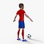Cartoon Footballer Rigged 3D model