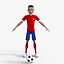 Cartoon Footballer Rigged 3D model