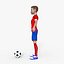 Cartoon Footballer Rigged 3D model