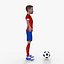Cartoon Footballer Rigged 3D model