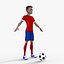 Cartoon Footballer Rigged 3D model