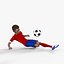 Cartoon Footballer Rigged 3D model