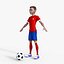 Cartoon Footballer Rigged 3D model