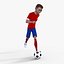 Cartoon Footballer Rigged 3D model