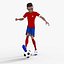 Cartoon Footballer Rigged 3D model