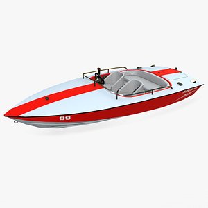 3D Speedboat Low-poly PBR model