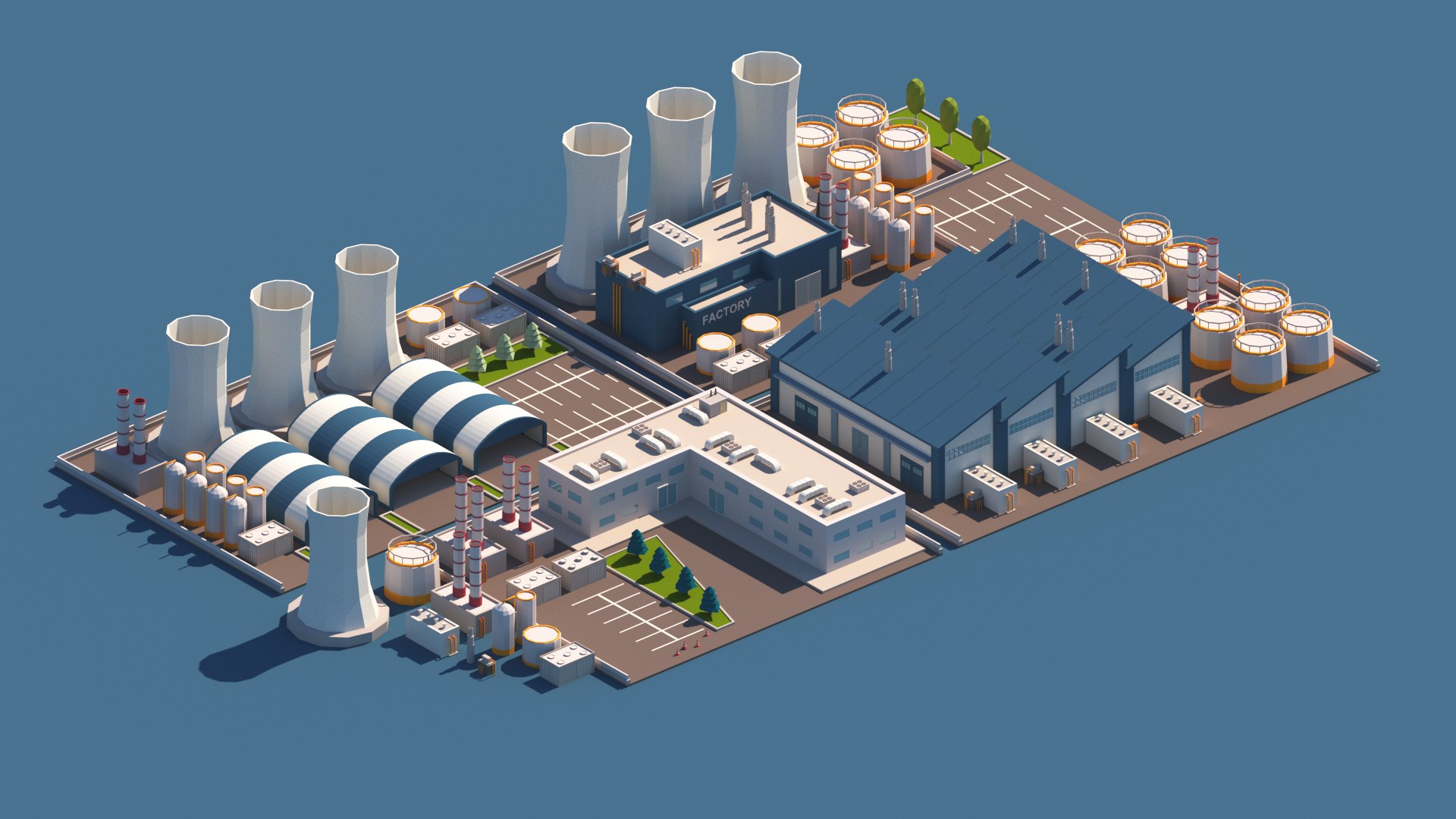 Cartoon City Industry 3D Model - TurboSquid 1587029