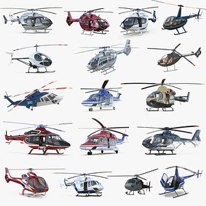 3D rigged private helicopters