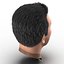 Cabeza masculina mediterránea con pelo