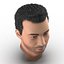 Cabeza masculina mediterránea con pelo