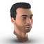 Cabeza masculina mediterránea con pelo