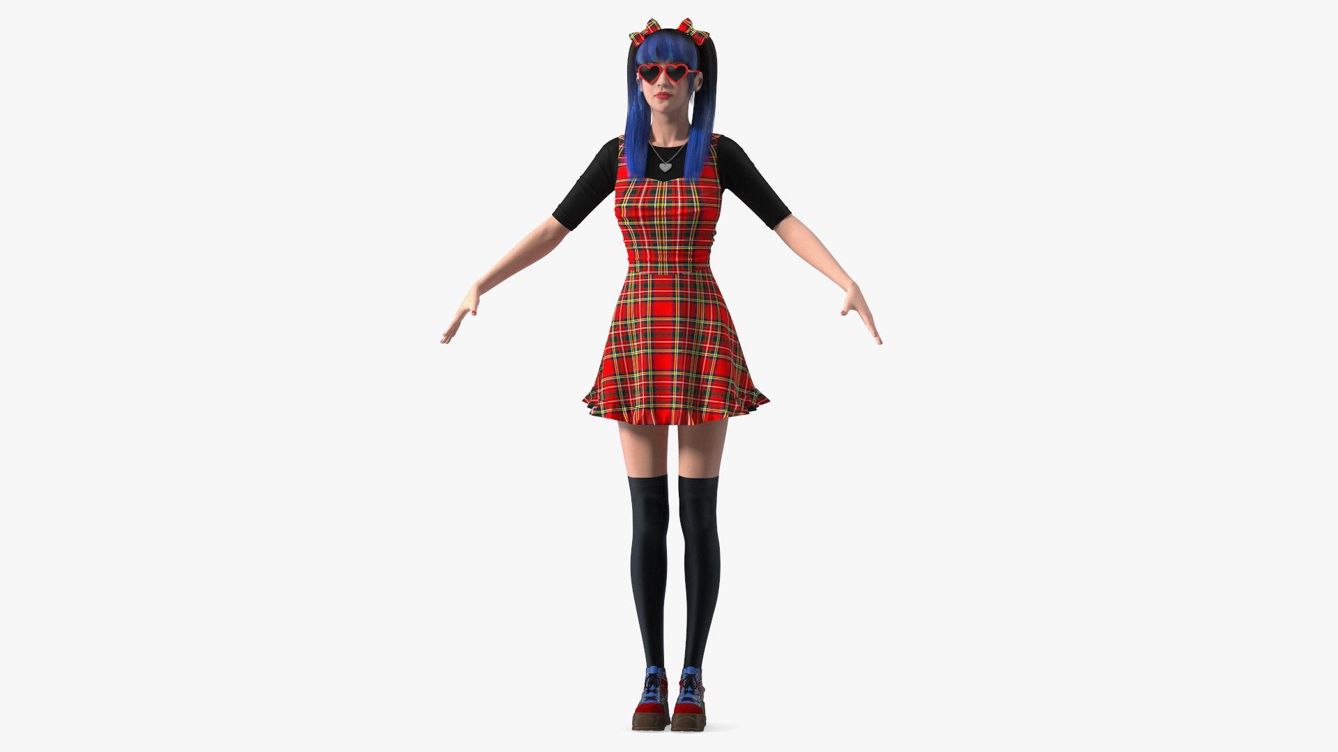 Fashionable Chinese Woman T-pose 3D model preview