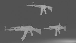 3D model Assault Rifle Collection