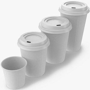 coffee cups takeout 1 3d model