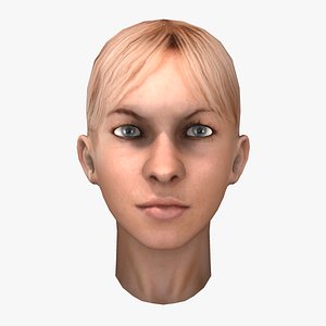 Low Poly Blonde Female Head