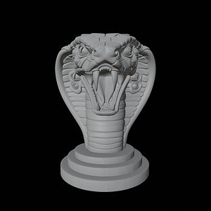 3D Cobra with Twin Eyes Variation 3D Print Model Unique Serpent Sculpture