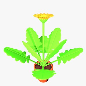 gerbera flower pot 3D model