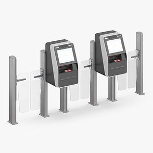 Automated Biometrics Access Turnstile System 3D