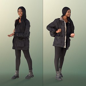 11412 Micaela - Black Woman Walking And Talking 3D model