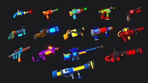 3D 3D Stylized Ray Gun Package model