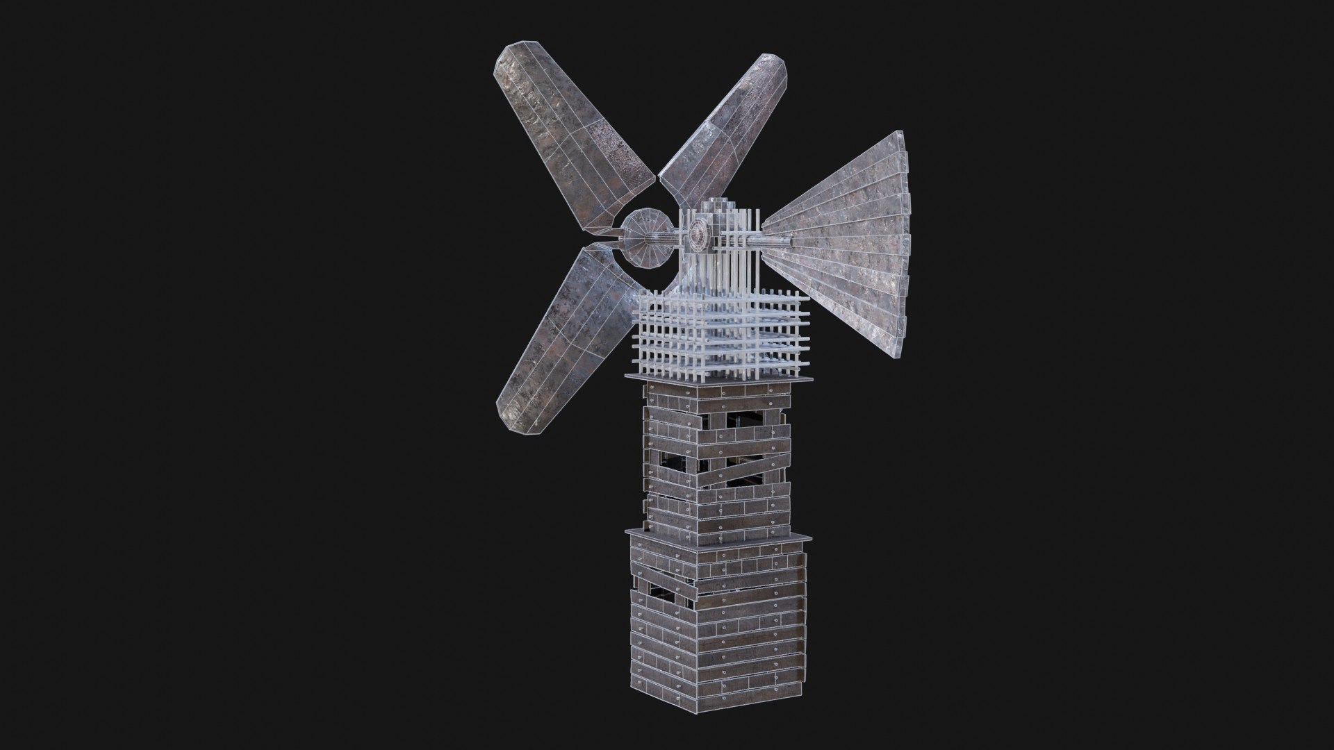 POST APO IMPROVISED WINDMILL WIND TURBINE GENERATOR SURVIVAL 3D model https://p.turbosquid.com/ts-thumb/iI/BVZvnw/De/4_6/jpg/1680384583/1920x1080/fit_q87/37a857b49132e5f440e9cf0a283ba0e0550277b7/4_6.jpg