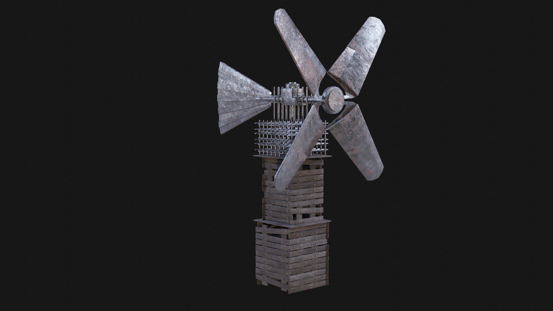 POST APO IMPROVISED WINDMILL WIND TURBINE GENERATOR SURVIVAL 3D model https://p.turbosquid.com/ts-thumb/iI/BVZvnw/LO/4_2/jpg/1680384581/1920x1080/fit_q87/60fd97e7958ef85009026561a636ebb44c3ec891/4_2.jpg