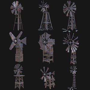 POST APO IMPROVISED WINDMILL WIND TURBINE GENERATOR SURVIVAL 3D model